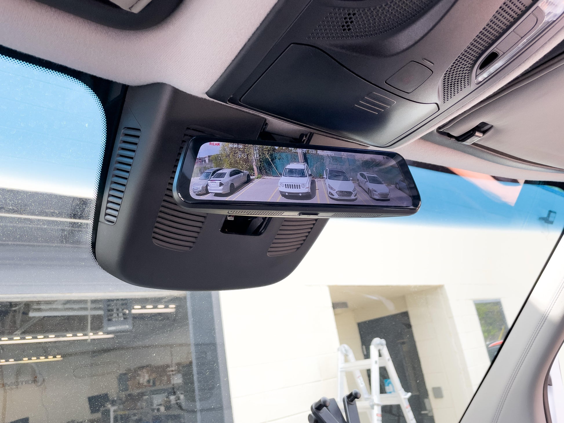 Fullview mirror installed in a van