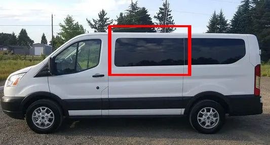 FORD TRANSIT LOW ROOF DRIVER SIDE FORWARD/SLIDING DOOR WINDOW - (SOLID)